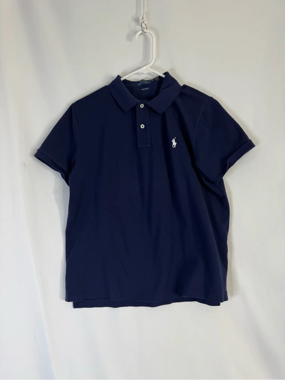 Ralph Lauren Navy Polo Shirt with White Embroidered Pony